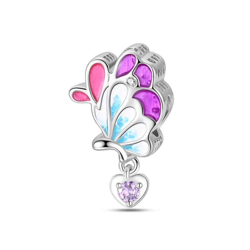 New 925 Sterling Silver Spring Tulip Pansy Flower Charms Bead Fit 925 Original Bracelets Fine DIY Jewelry Birthday Gift