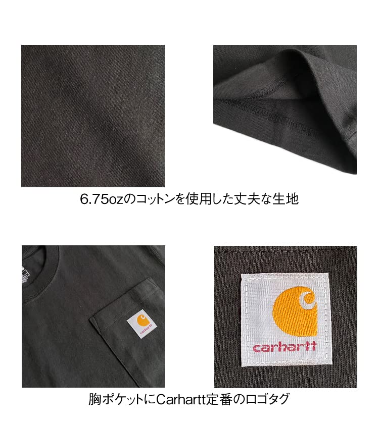 Черная футболка с коротким рукавом и карманом Carhartt K87, (Маленький, Черный) [Использовал]