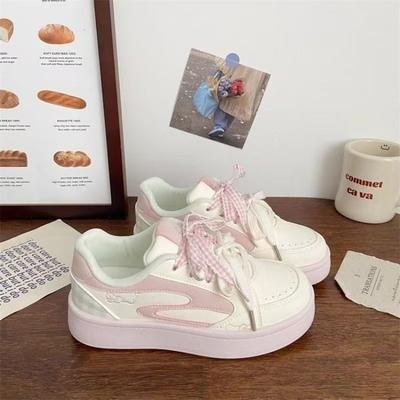 INS модные двойные шнурки маленькие белые туфли осень новые универсальные в стиле колледжа повседневные туфли студенческие туфли на толстой подошве