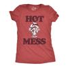 Womens Funny T Shirts Hot Mess Sundae Sarcastic Ice Cream Graphic Novelty Tee