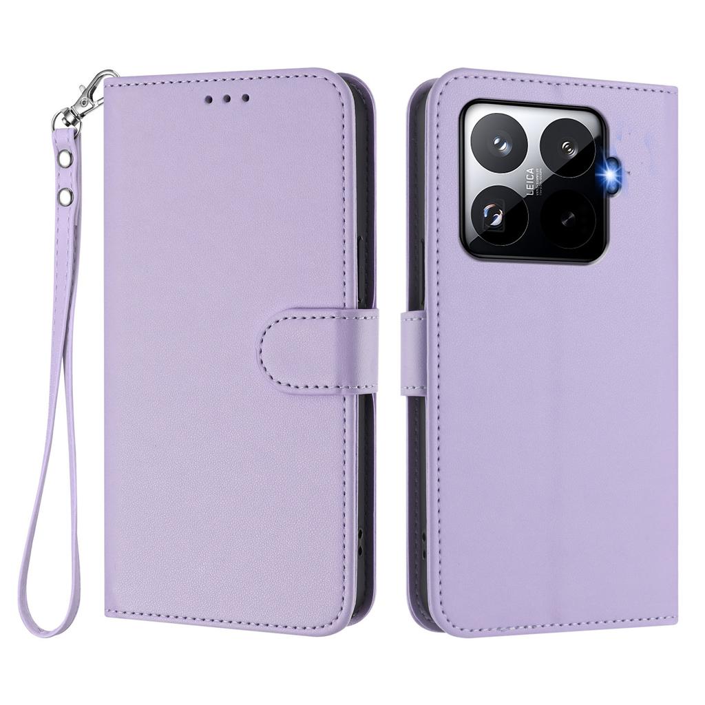 Кожаный чехол-кошелек со подставкой и ремешком на запястье для Xiaomi 15T Pro