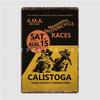 Calistoga Motorcycle Races Metal Sign Club Bar Funny Wall Decor Club Party Tin Sign Posters