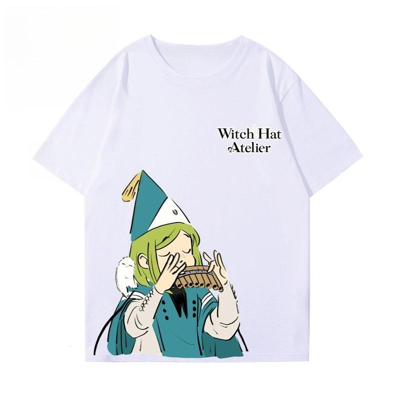 Witch Hat Atelier Coco Tshirt White Cotton Tee With Character Logo Print Oversized Casual Streetwear For Anime Fans