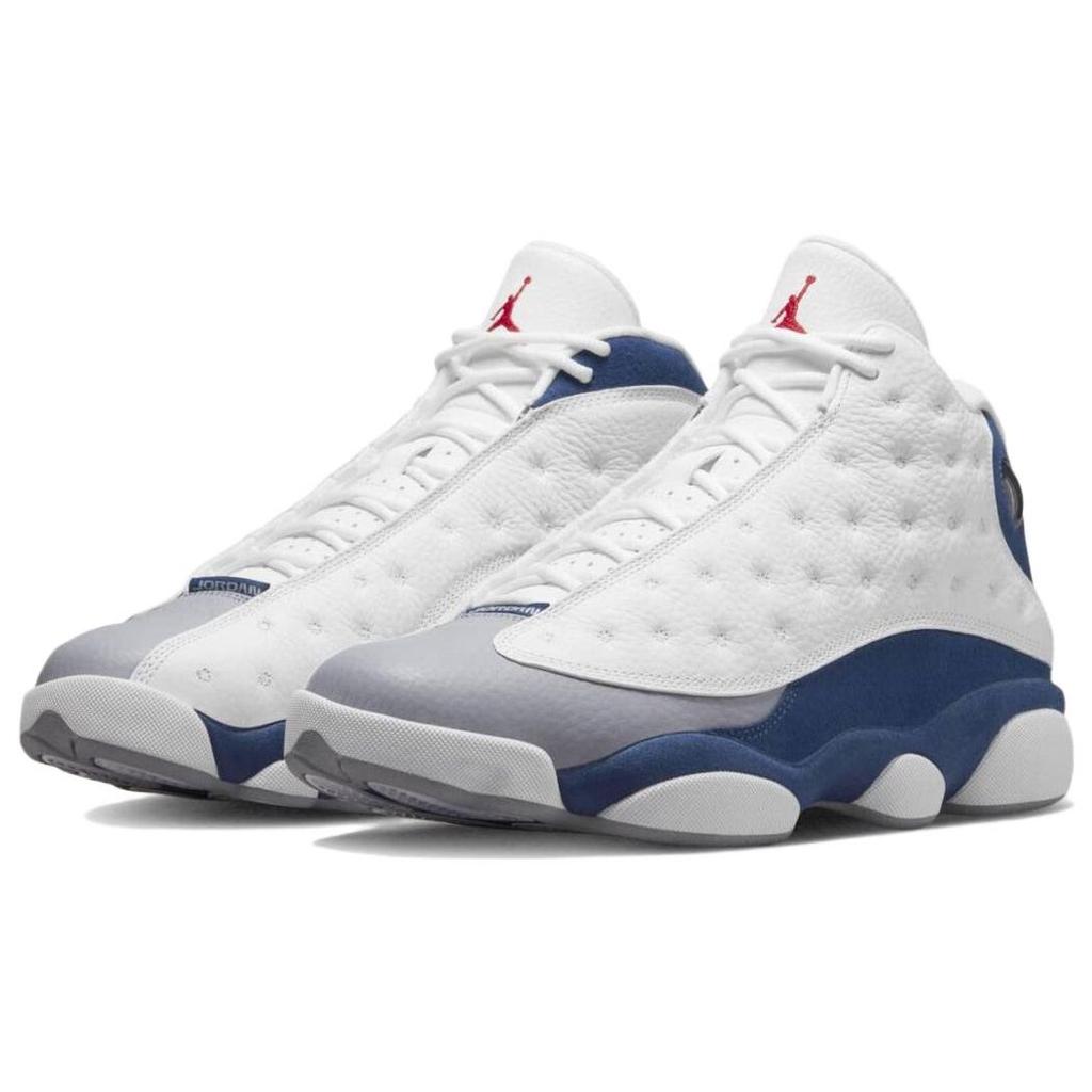 Air Jordan 13 Retro French Blue Мужские кроссовки Белые огненно-красные светло-стальные серые 414571-164
