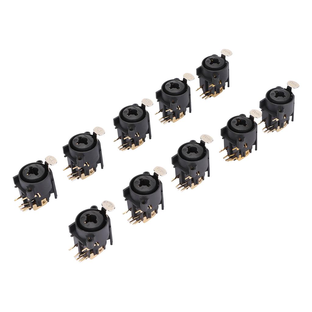 10 шт. Разъем XLR гнездо, 6,5 мм, панельный разъем для AV-оборудования, автомобильный динамик