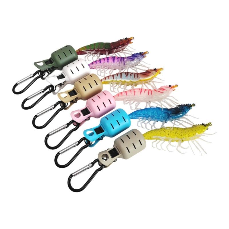 6Pcs Squid Jig Baits Protector Squid Jig Hook Protector Case with Carabiner Fishing Tackle Fishing Accessories