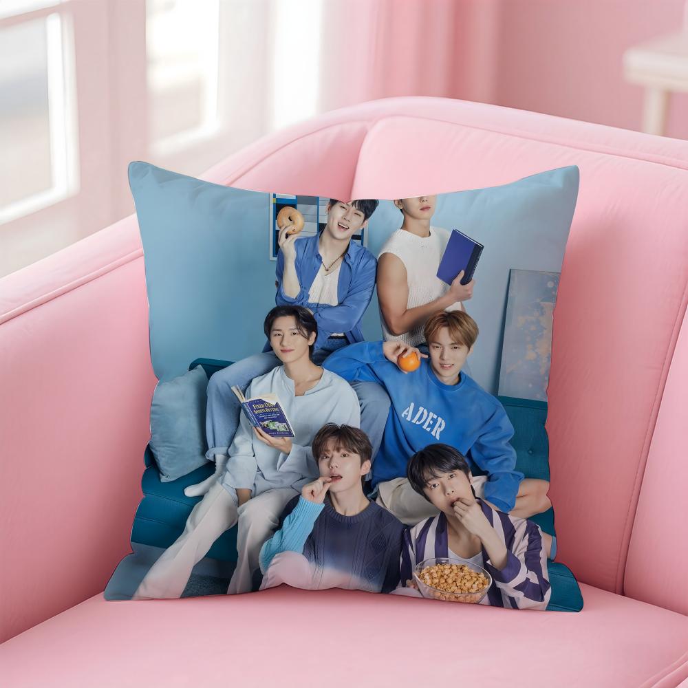MMONSTA X Cushion Cover Pillowcase Short Plush Invisible zipper Room Sofa Cushion Cover
