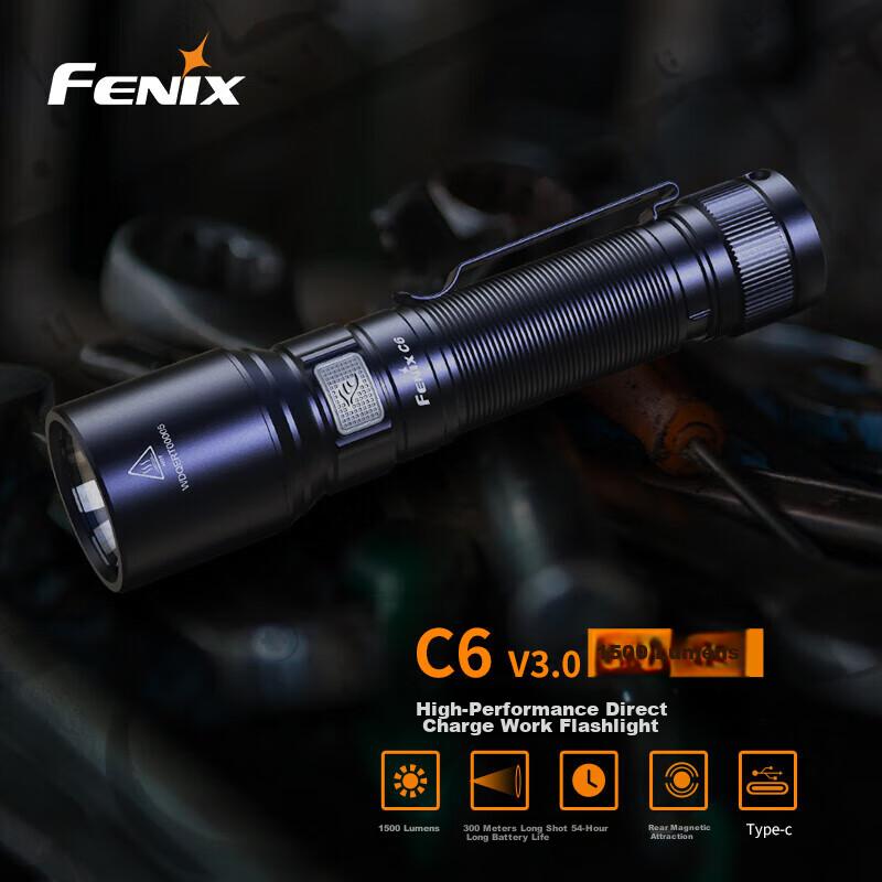 FENIX Flashlight C6 V3.0 High-Intensity Long-Range Outdoor Lighting Flashlight for Night Fishing And Beach Combing