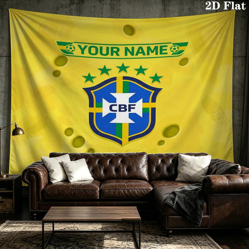 Custom Name Brazil2 Printed Tapestry – Wall Hanging for Bedrooms, Dorms, and Home Decor
