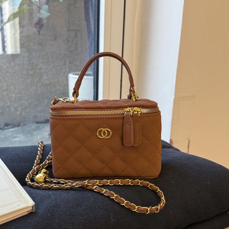 Женская модная сумка-клатч с цепочкой и ромбовидным узором 2025 года - Универсальная сумка-коробка для ношения на плече или через плечо