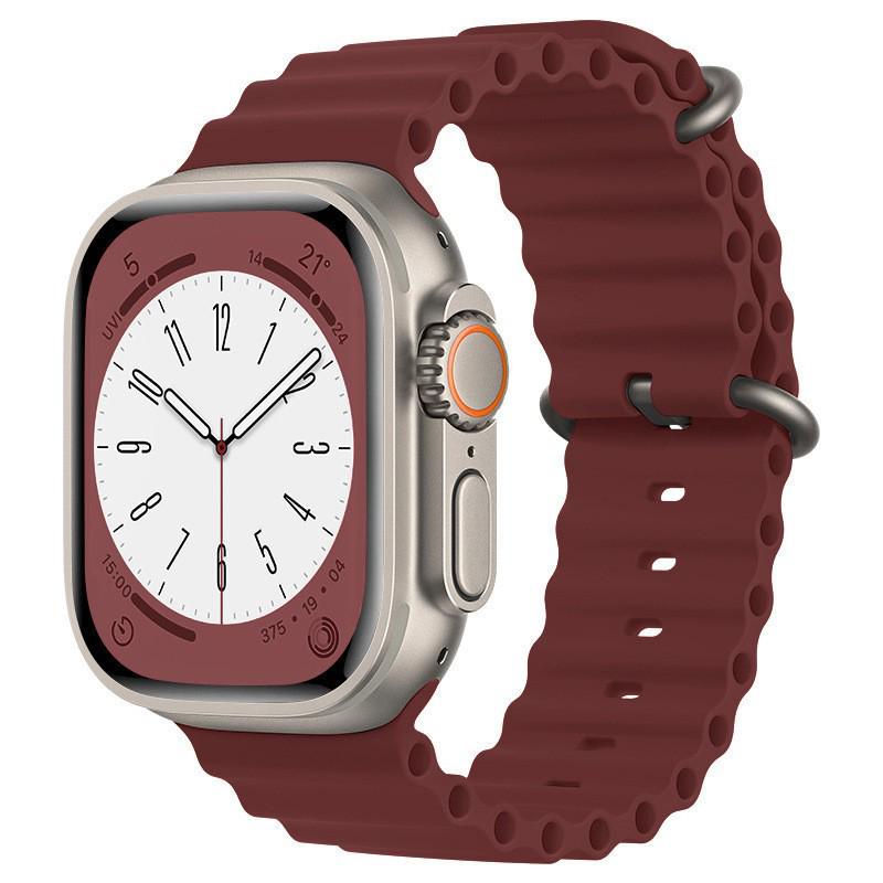 Совместимо с силиконовым ремешком Apple Watch Серии 10, Ocean Band с двойной застежкой для Серии 9 и спортивной моделью Ultra 11 Серии 2.