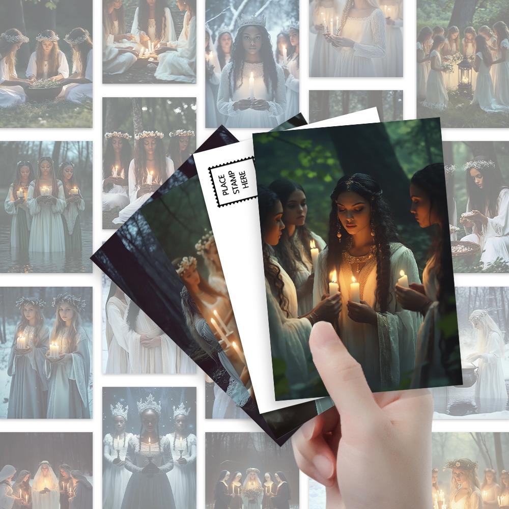 32 шт., хоррор-языческие открытки летнего солнцестояния, подходят для подарков на день рождения/юбилей, коллекционные, подарочные и почтовые.