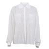 Spring and summer French white texture chiffon shirt women's new perspective thin niche design European and American tops
