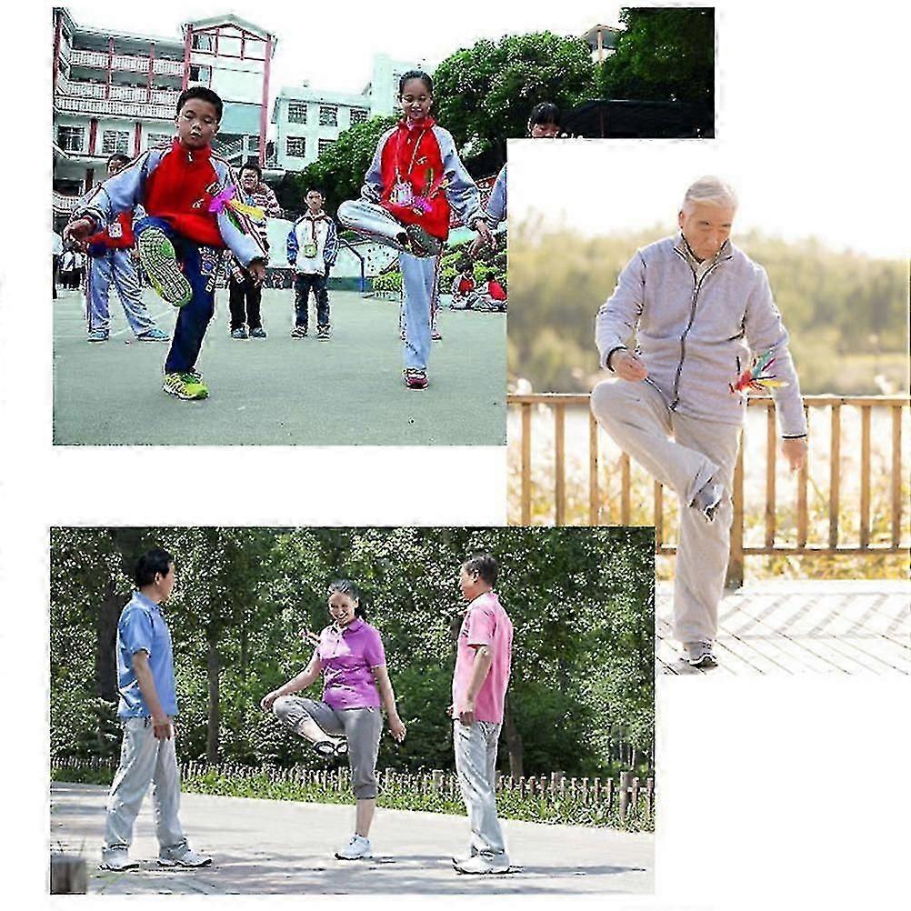 3pcs Funny Kick Feather Shuttlecocks Foot Sports Toy Playing Games Student Kicking Shuttlecock for Students (Red and Yellow and Wine Red)