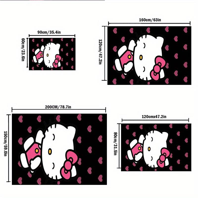 1 шт. Sanrio Hello Kitty Ковер для офиса с принтом русалки Прямоугольный коврик под стол, Идеальный декор для гостиной, спальни, кухни, Нескользящий пол
