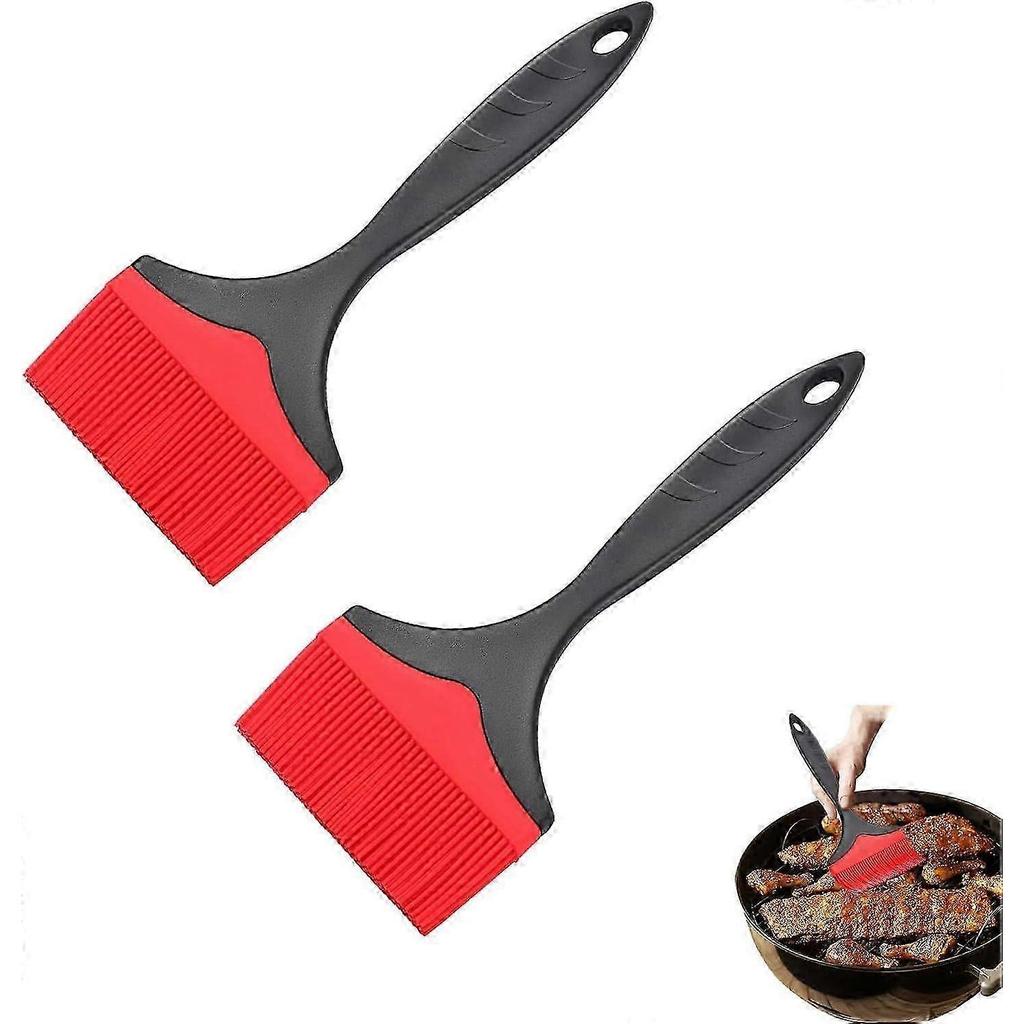 Pieces Extra Large Silicone Basting Brush, 10cm Width Silicone Kitchen Brush, Pastry Brush, Heat Resistant Oil Brush For Cooking, Grilling (red)