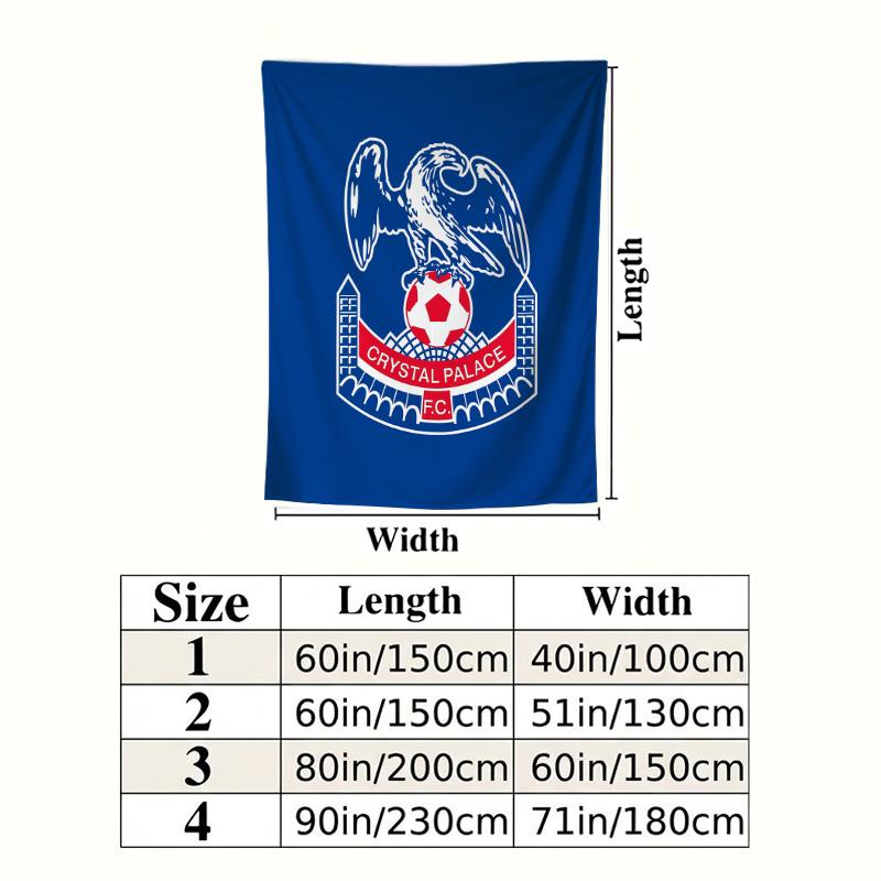 Crystal Palace Football Club Wall Tapestry Aesthetic Wall Hanging Printed Fabric Blanket Decorative Tapestries for Bedroom Living Room Home Decor