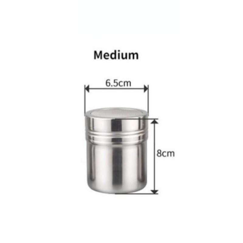 Stainless Steel Spice Pepper Shakers Chocolate Shaker Lid Sugar Bowl Cocoa Container Powder Coffee Sifter Kitchen Accessories