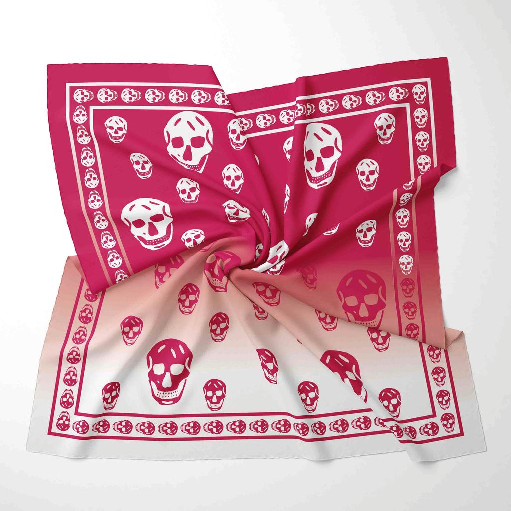 Factory Wolesale Designer Print Square Scarf Women Bandana Skull Hairband Lady Head Wraps Female Shawl Fashion Neckerchief