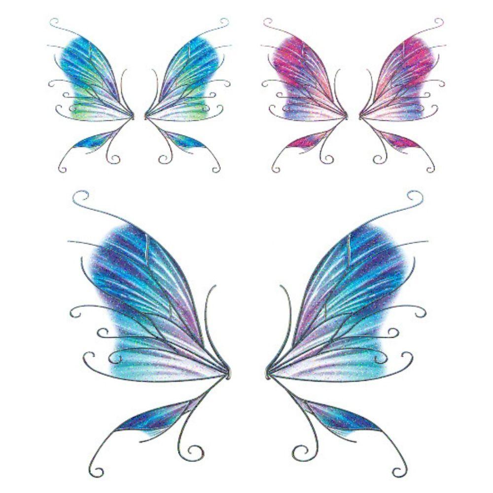 Художественные красочные переводные татуировки, временные татуировки, татуировка бабочки, блестящие наклейки для татуировок