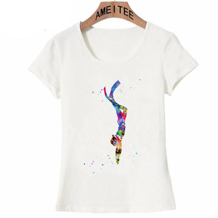 Summer Divin Watercolor Art Painting T Shirt Cute Women T Shirt Elegant Design