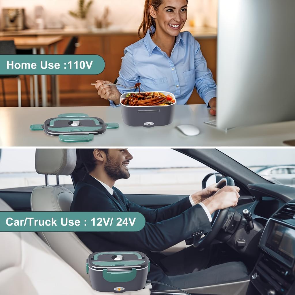 Электрический подогреватель для ланч-бокса, портативный подогреватель для еды для автомобиля, грузовика, работы, герметичный съемный контейнер со взрослой посудой, подходит для 12 В/24 В/110 В