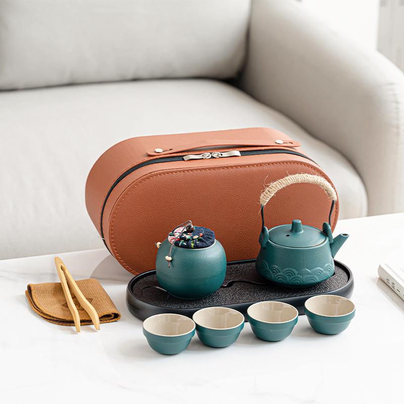 Travel Tea Set Small Set Outdoor Portable Teapot Camping Kung Fu Tea Set Company Business Holiday Gifts