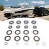 4 Sets Trailer Axle Bearing Kit 6000 to 7000lb Steel Alloy Trailer Wheel Hub Bearing Set with Cotter