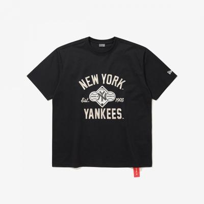 New Era Футболка New York Yankees Хизер Черный 15147503