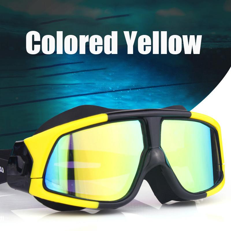 Очки для плавания для взрослых, 0-600 градусов, для близорукости, для мужчин и женщин, водонепроницаемые, противотуманные, в большой оправе, очки для плавания, оптические очки для плавания, дайвинга, мм365