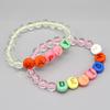 BONBEAU Candy Color Ball Initial Acrylic Bracelet Color Initial Transparent Ball Mixed Acrylic Bracelet
