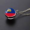 Ожерелье со стеклянным шаром и флагом страны, Россия, Франция, Испания, Великобритания, Италия, Польша, Украина, кулон с флагом, ожерелье, дорожный подарок