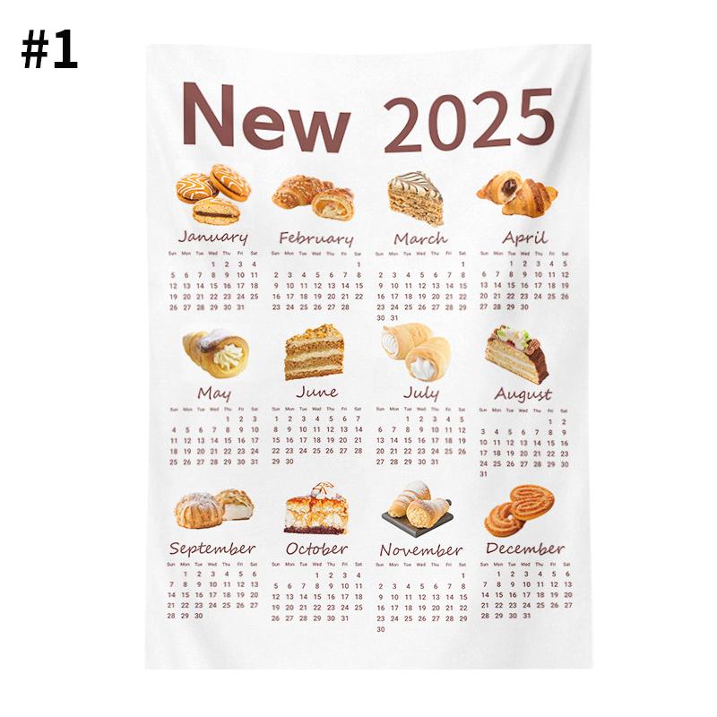 Новогодний календарь Домашняя подвесная ткань Календарь на Новый год 2025 Настенный фон Гобелен Фотоподвесная ткань Украшение для дома