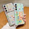 Красочная сумка-кошелек с рисунком сердца для Samsung Galaxy S24 S23 FE S22 Ultra A16 A55 A35 A25 A15 A06 A05 5G Прозрачный мягкий чехол из ТПУ