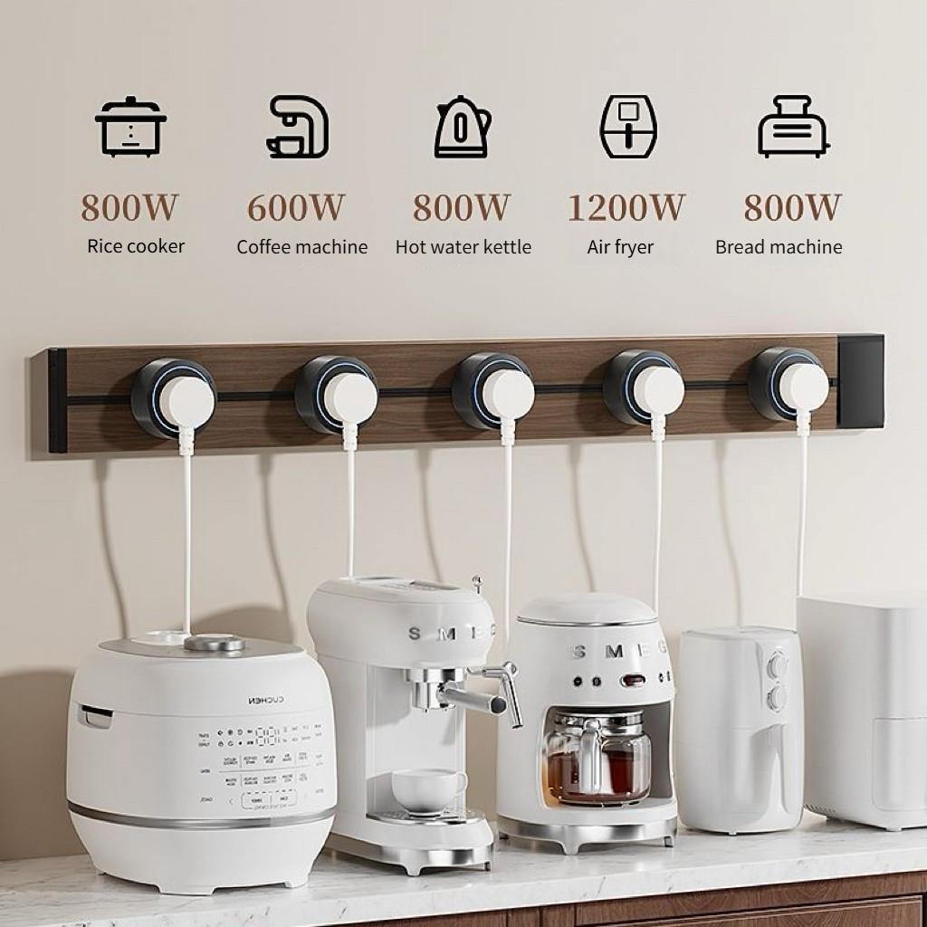 Новая силовая шина с текстурой под дерево, розетка, бытовая кухонная техника, силовая рейка, адаптер-вилка, стандартная настенная/мобильная рейка-розетка