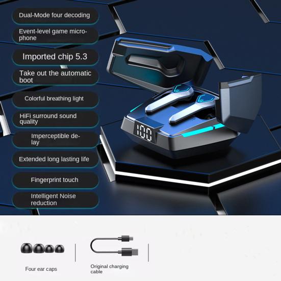 JX10 Wireless Earphones Bluetooth-compatible 5.3 Zero HiFi In-ear Delay Esports Game Headset Headphones