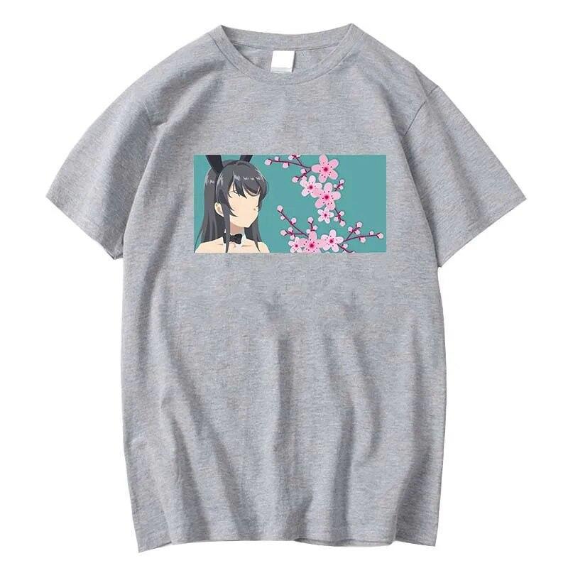 Новая сексуальная футболка с кроликом, аниме, хентай, Kawasaki Mai Sakurajima, Waifu, Япония, Harajuku, Harajuku, рубашка унисекс, новинка