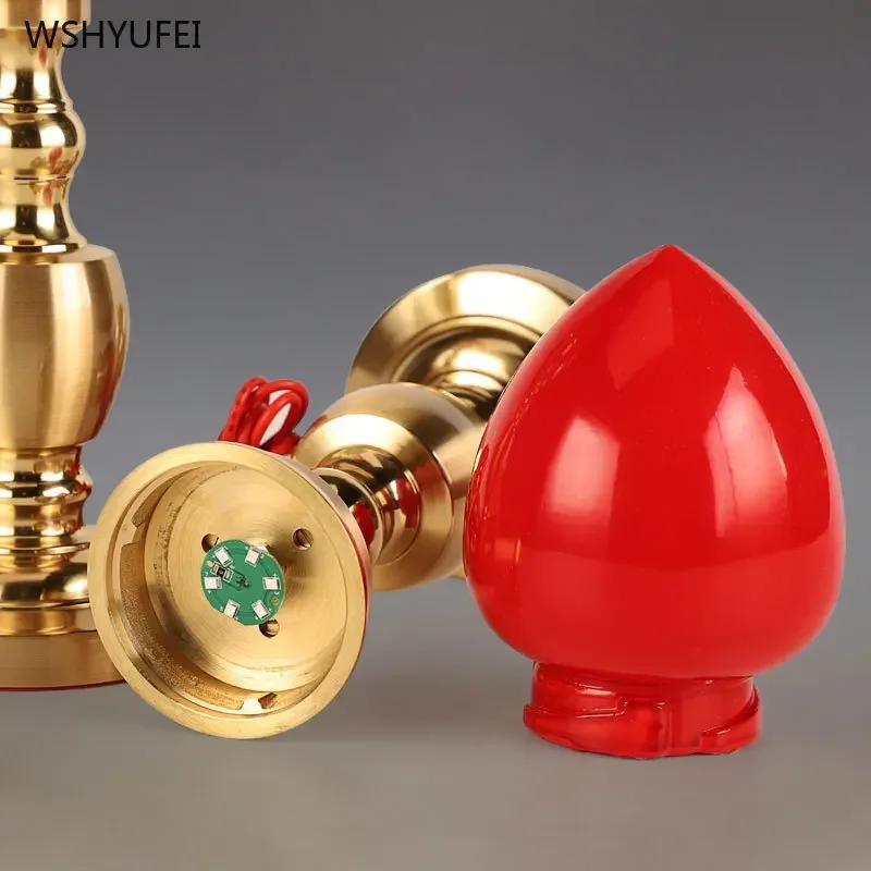 2 шт. полностью медный имитационный подсвечник, принадлежности для буддийского храма, предметы интерьера для гостиной, молитва о благоприятности