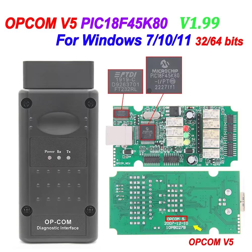 OPCOM V5 для Opel 2021 OP COM V1.70 V1.99 Обновление прошивки Flash OP-COM PIC18F458 CAN BUS OBD2 Диагностический кабель для автомобиля Инструменты