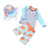 Kids' Boys' Cartoon Swimsuit Set - Split Design with Long & Short Sleeves