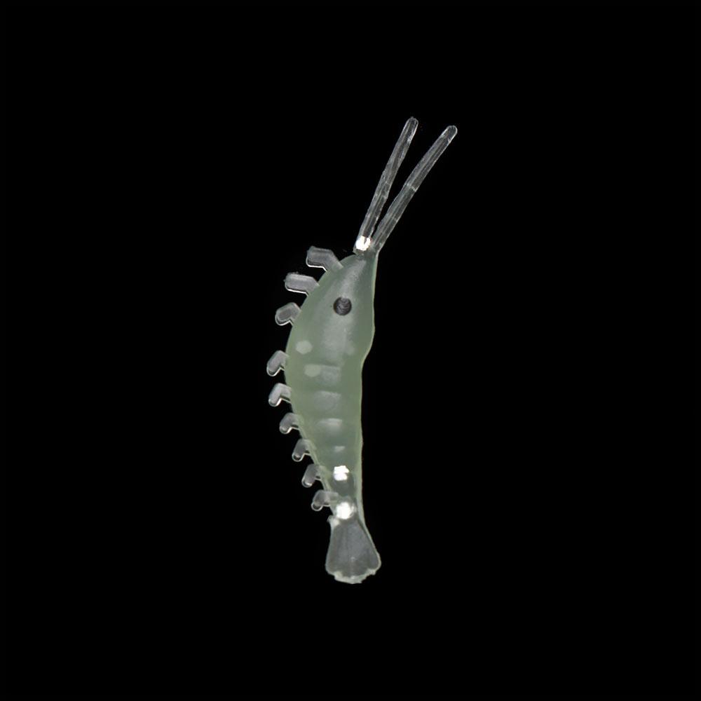 Creative Biomimetic Hook Worm Silicone Sea Fishing Shrimp Fake Bait Luminous Shrimp Fishing Lures