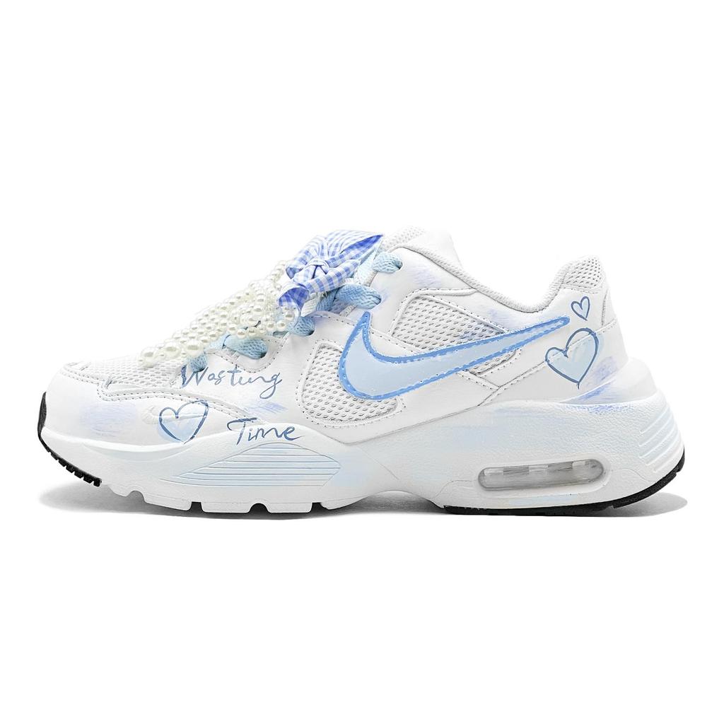 Nike Air Max Fusion Abrasion Resistant Breathable Low top Running Shoes Women's Blue White CJ1671-100(TeamS2-S-BOX)