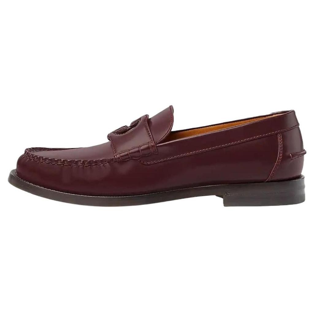 GUCCI Interlocking Leather Men's Casual Shoes Men's Burgundy 738470 17X00 6039