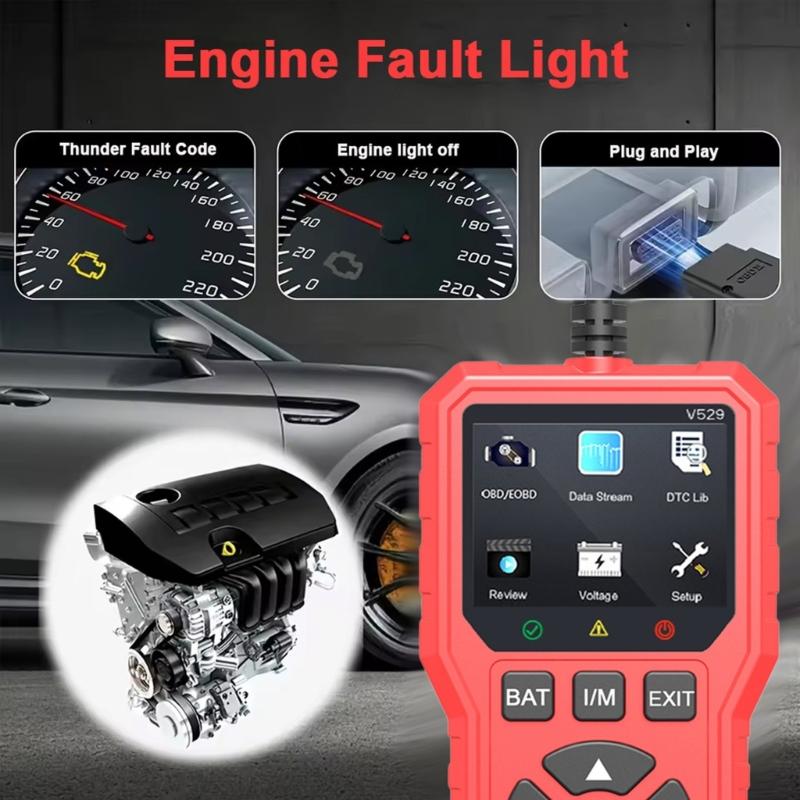2.8Inch Screen Advanced Car Diagnostic Tool With 35000+ Code Library And Silicone Button Code Search For Quick Diagnosis