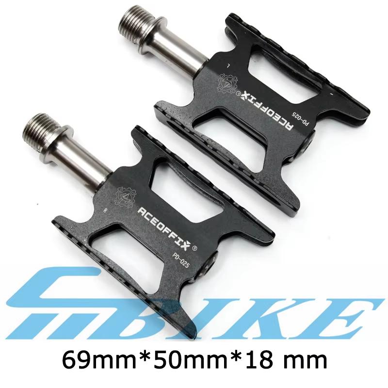 2 size ultralight 158g bicycle pedal for Brompton bike black/silver color aluminum + titanium axis 1pair