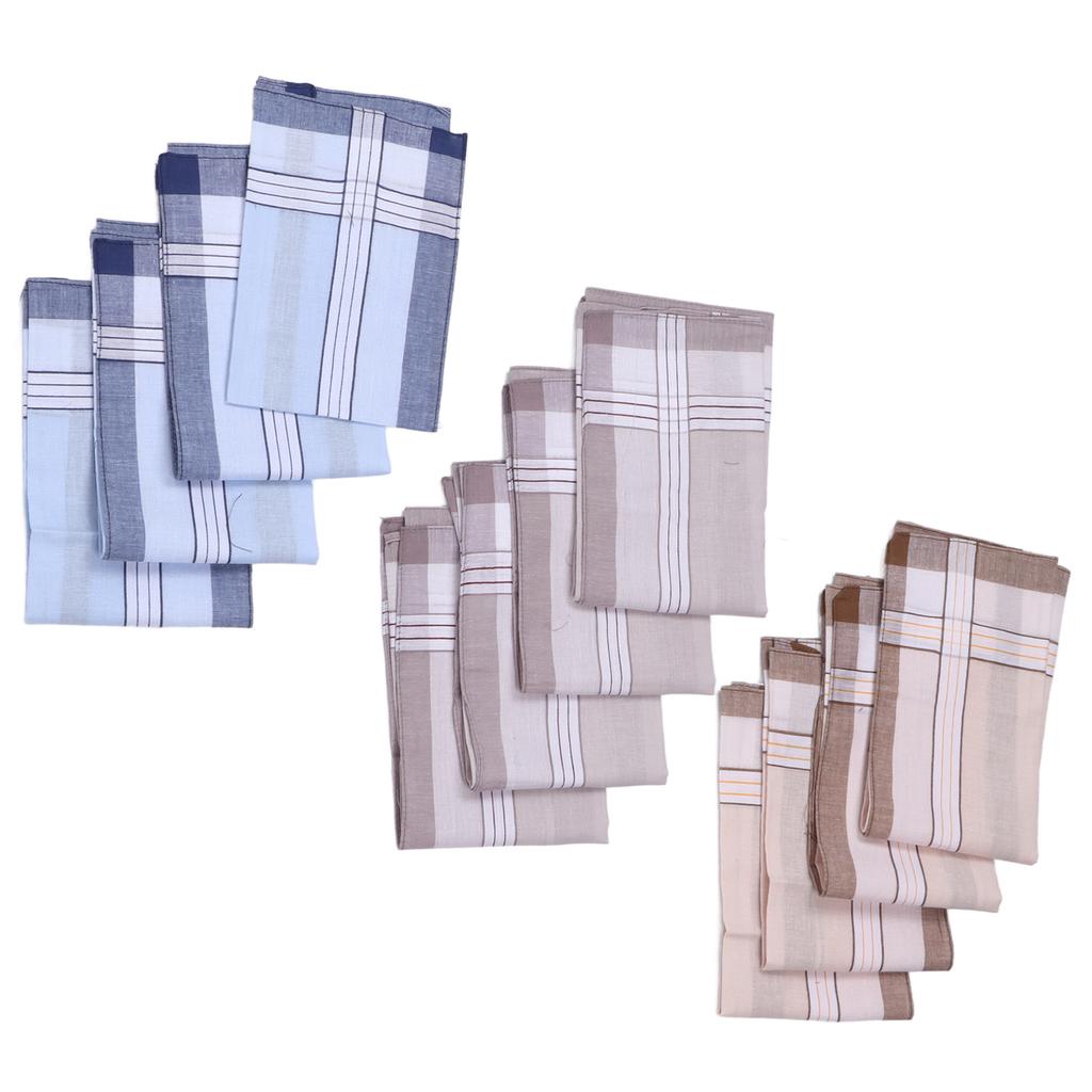 12 Pcs 40cm Cotton Men Handkerchiefs Elderly Handkerchief Sweat Absorbent Handkerchiefs Set