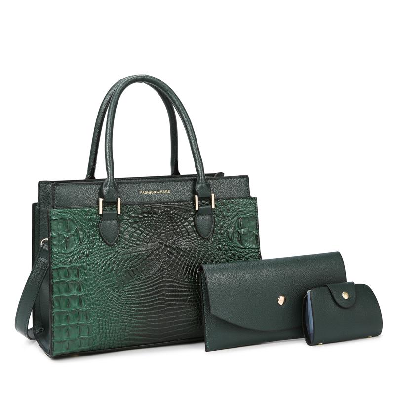 Комплект из 3 предметов, женские кошельки и сумки, женская сумка на плечо, элегантная сумка с короткой ручкой, высококачественная сумка-тоут из искусственной кожи для женщин