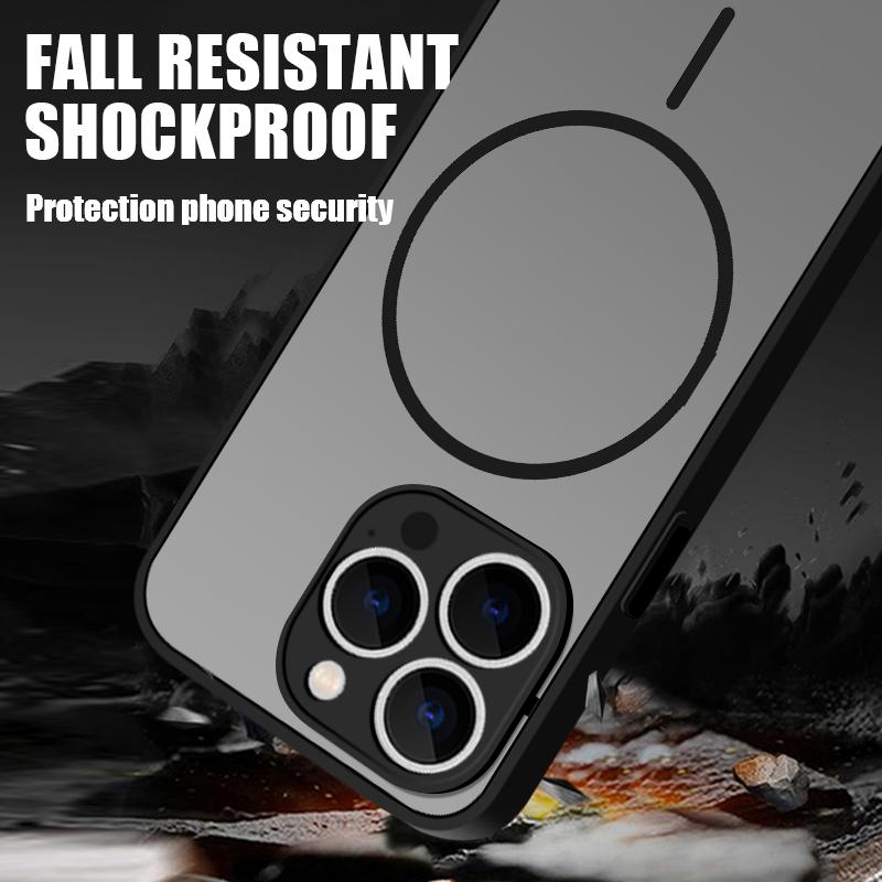 Магнитный чехол для телефона MagSafe Wireless Charge для iPhone 16E 15 Pro Max 14 Pro 13 Soft Edge Slim Shockproof Clear Matte Hard PC Bumper Cover