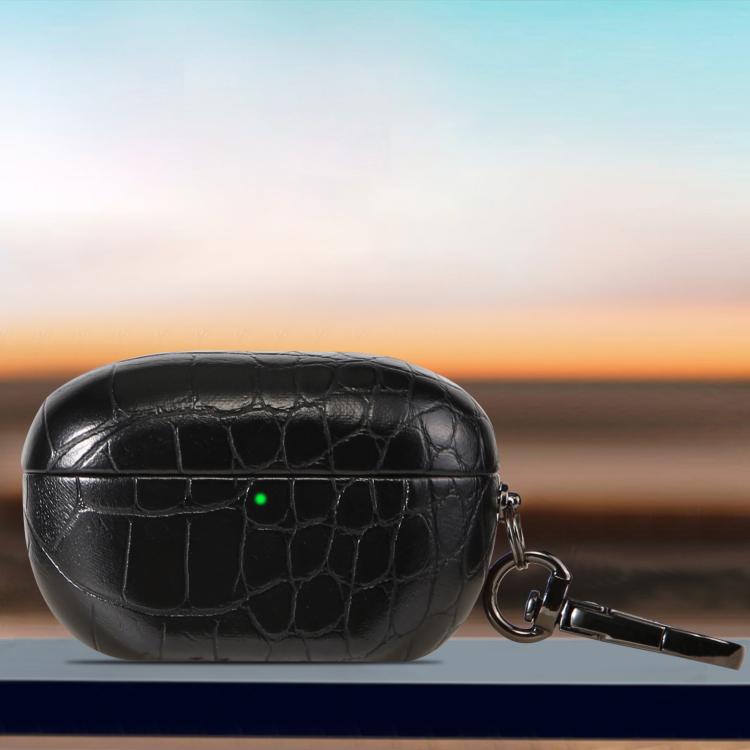 Candy‑Color Crocodile‑Texture Earbuds Case for Sony WF‑1000XM5, Shockproof Cover with Hook