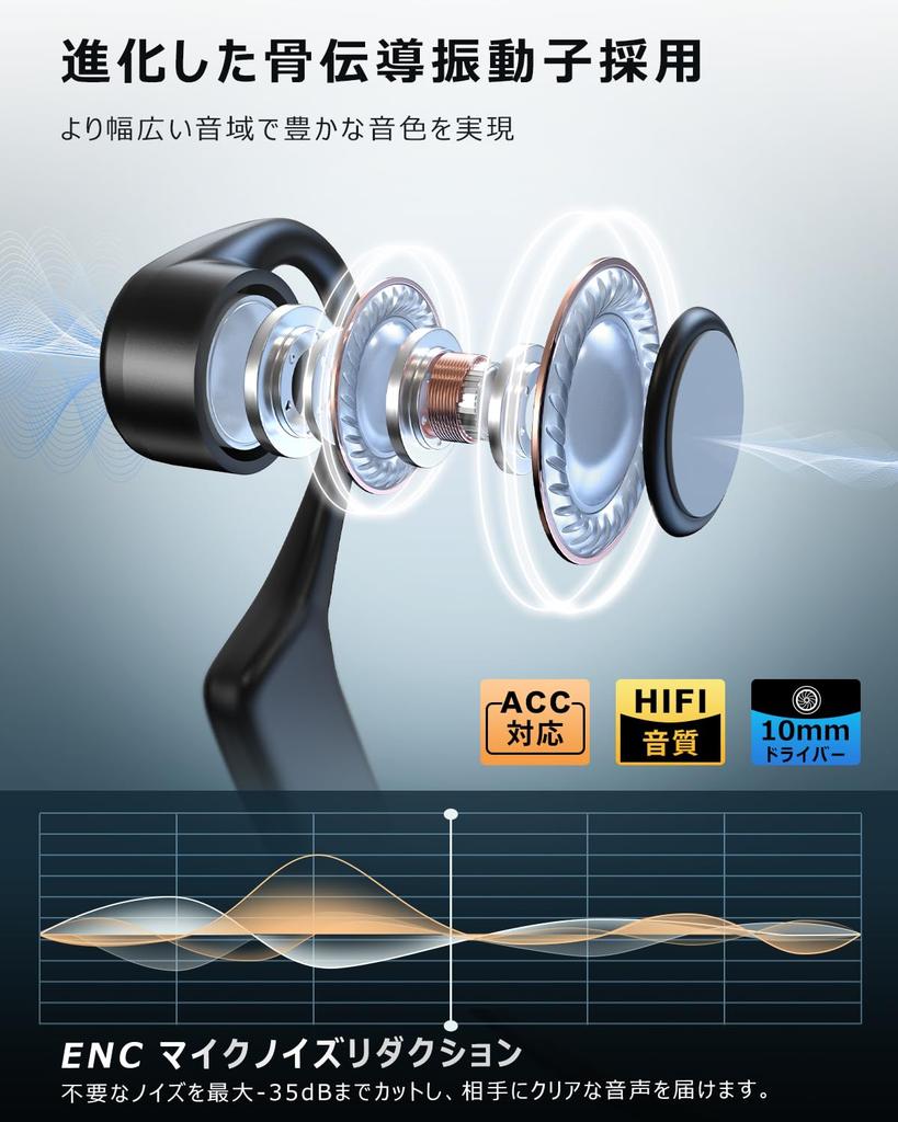 Bone Conduction Bluetooth for Listening While Doing Other No Ear 10 Hours of Continuous Physical Fast Perfect for Desk and Outdoor Activities